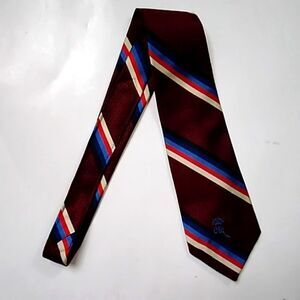VINTAGE ROOS ATKINS COUNTESS WARA NEW YORK BURGUNDY MEN'S TIE